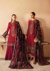 Raahi By Xenia Embroidered Chiffon 3 Piece Unstitched Suit ZE24R D-07 MEHKASH