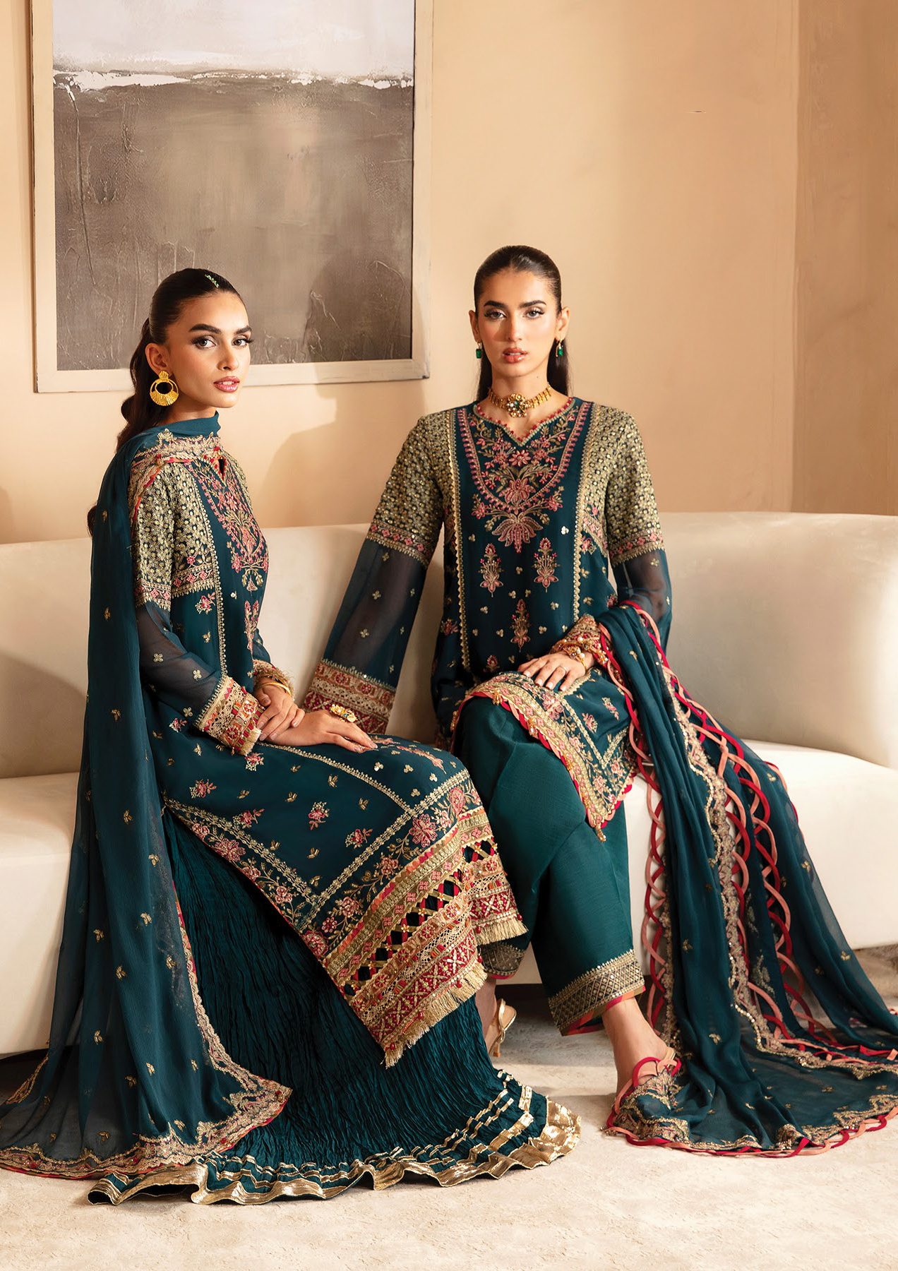 Raahi By Xenia Embroidered Chiffon 3 Piece Unstitched Suit ZE24R D-08 NEHMAT Raahi By Xenia Embroidered Chiffon 3 Piece Unstitched Suit ZE24R D-08 NEHMAT