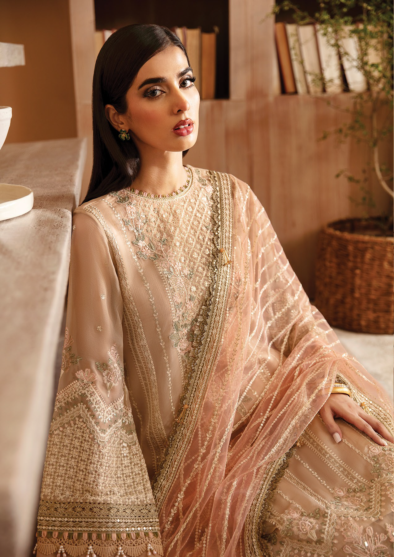 Raahi By Xenia Embroidered Chiffon 3 Piece Unstitched Suit ZE24R D-10 TOYAM Raahi By Xenia Embroidered Chiffon 3 Piece Unstitched Suit ZE24R D-10 TOYAM