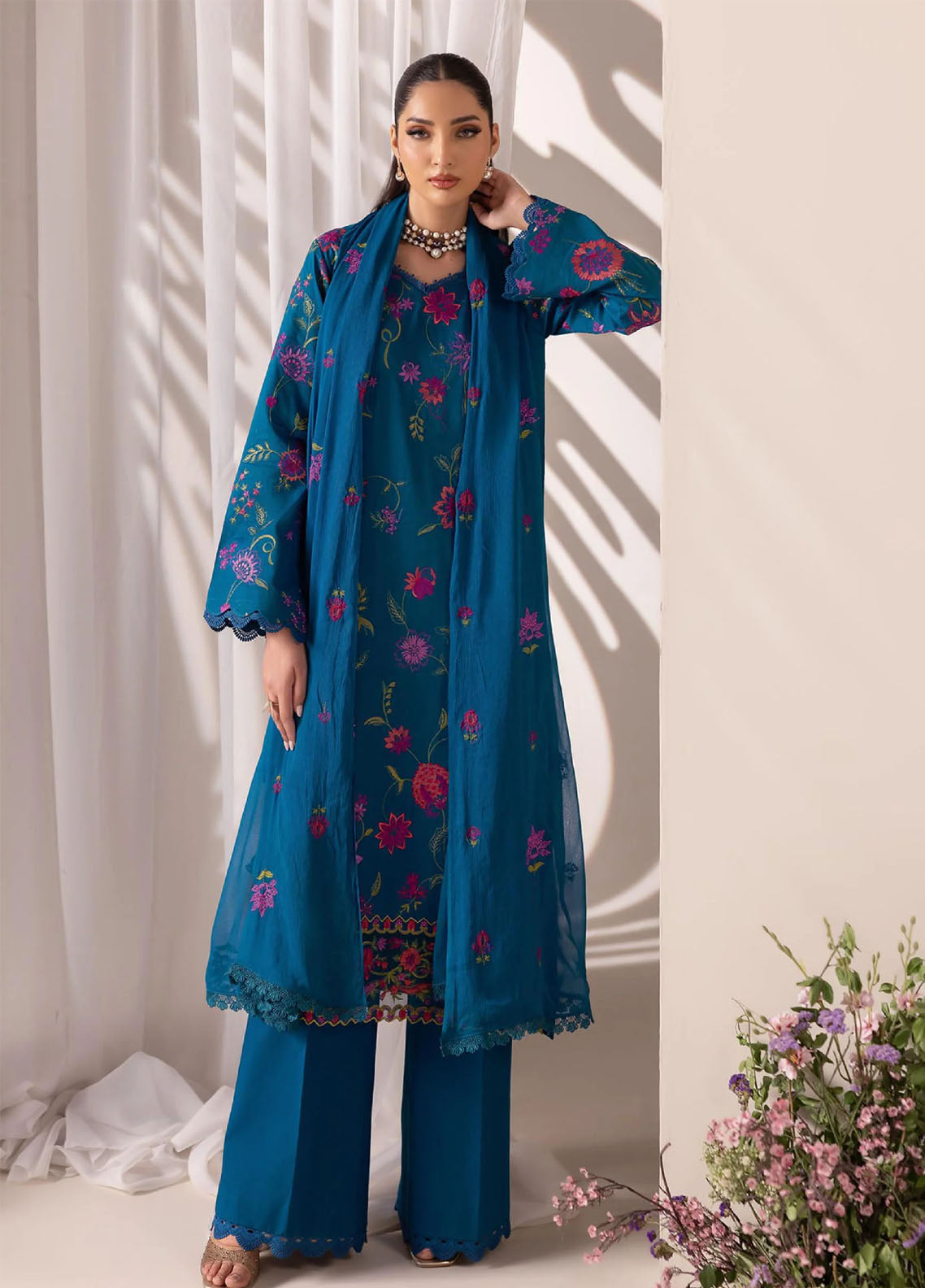 Rajbari Exclusive Embroidered Lawn 3 Piece Unstitched Suit RB26EE D-11 Rajbari Exclusive Embroidered Lawn 3 Piece Unstitched Suit RB26EE D-11