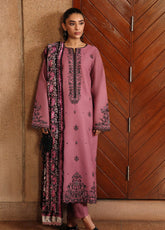 Rajbari Premium Embroidered Peach Leather 3 Piece Unstitched Suit RB25PWSE D-02