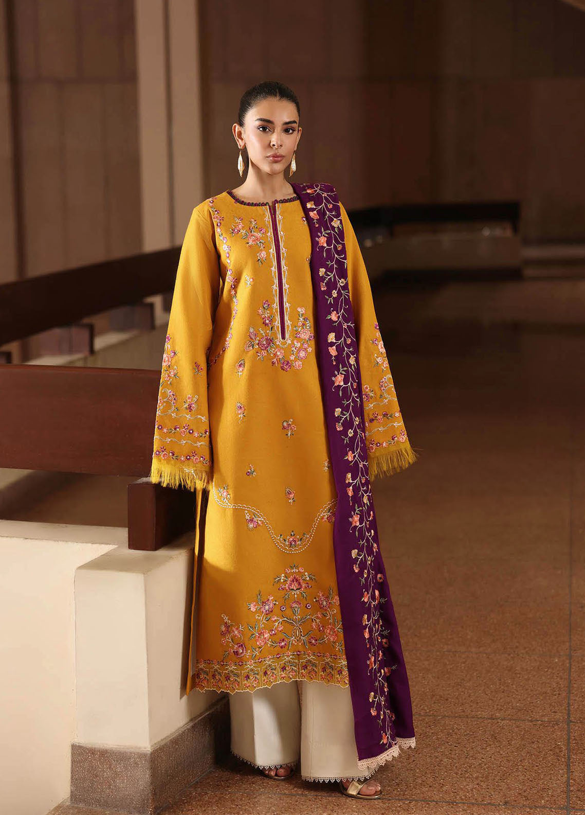 Rajbari Premium Embroidered Peach Leather 3 Piece Unstitched Suit RB25PWSE D-03 Rajbari Premium Embroidered Peach Leather 3 Piece Unstitched Suit RB25PWSE D-03