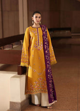 Rajbari Premium Embroidered Peach Leather 3 Piece Unstitched Suit RB25PWSE D-03