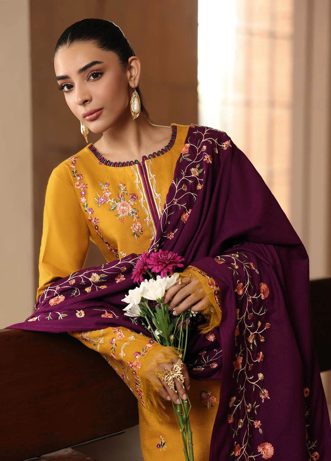 Rajbari Premium Embroidered Peach Leather 3 Piece Unstitched Suit RB25PWSE D-03 Rajbari Premium Embroidered Peach Leather 3 Piece Unstitched Suit RB25PWSE D-03