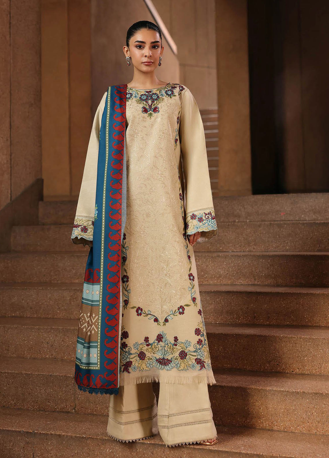 Rajbari Premium Embroidered Peach Leather 3 Piece Unstitched Suit RB25PWSE D-05 Rajbari Premium Embroidered Peach Leather 3 Piece Unstitched Suit RB25PWSE D-05