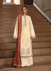 Rajbari Premium Embroidered Peach Leather 3 Piece Unstitched Suit RB25PWSE D-11