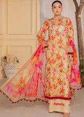 Rangkari By Noorjahan Embroidered Lawn 3 Piece Unstitched Suit NJ25R FLL-10