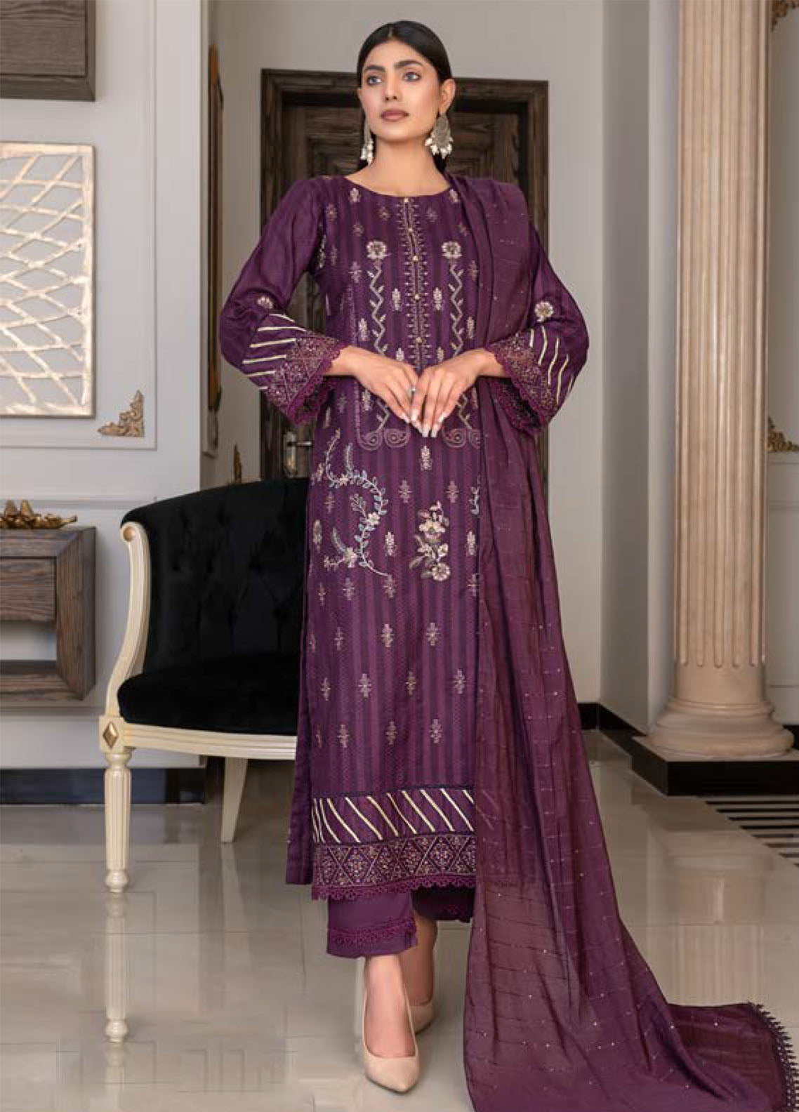 Rashq-E-Qamar By Noorjahan Eid Embroidered Lawn Dupatta 3 Piece Unstitched Suit NJ24RQEEL D-04 Rashq-E-Qamar By Noorjahan Eid Embroidered Lawn Dupatta 3 Piece Unstitched Suit NJ24RQEEL D-04