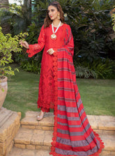 Raspberry By Schick Embroidered Schiffli Boring Viscose 3 Piece Unstitched Suit SDH24R D-03