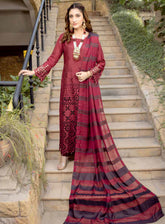 Raspberry By Schick Embroidered Schiffli Boring Viscose 3 Piece Unstitched Suit SDH24R D-06