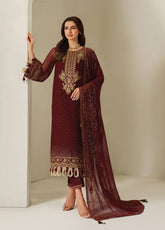 Reena By Alizeh Embroidered Chiffon 3 Piece Unstitched Suit AF25RV5 D-4047 KAVYA