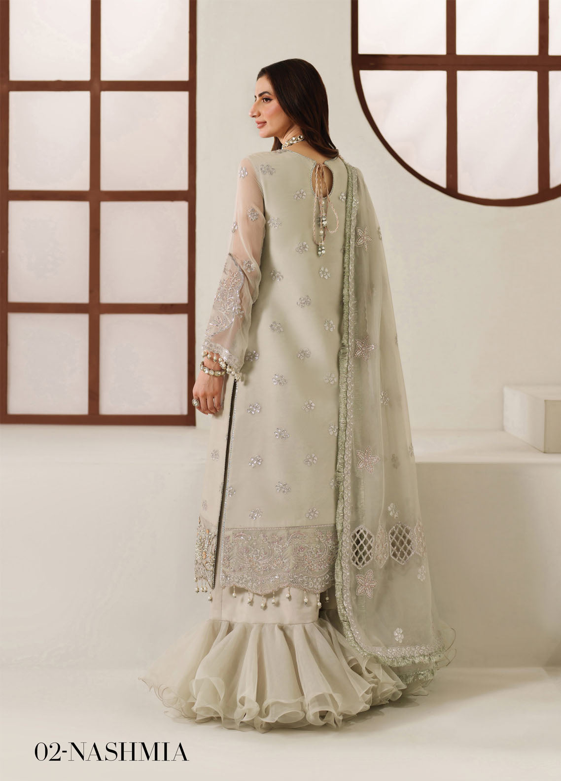 Reena By Alizeh Embroidered Chiffon 3 Piece Unstitched Suit AF25RV5 D-4048 NASHMIA Reena By Alizeh Embroidered Chiffon 3 Piece Unstitched Suit AF25RV5 D-4048 NASHMIA