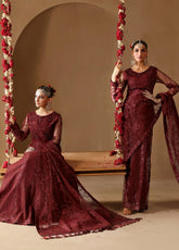 Reena By Alizeh Embroidered Chiffon 3 Piece Unstitched Suit AFB24RWV3 D-02 GULAB