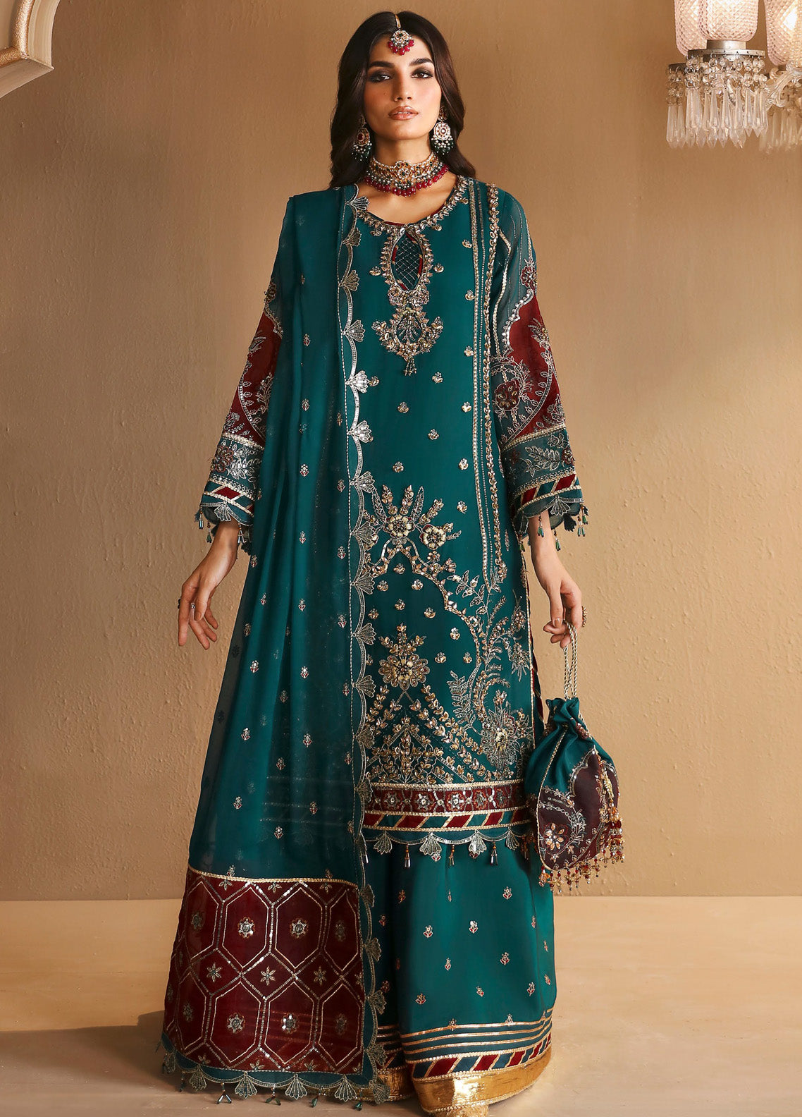 Reena By Alizeh Embroidered Chiffon 3 Piece Unstitched Suit AFB24RWV3 D-04 KHIVA Reena By Alizeh Embroidered Chiffon 3 Piece Unstitched Suit AFB24RWV3 D-04 KHIVA