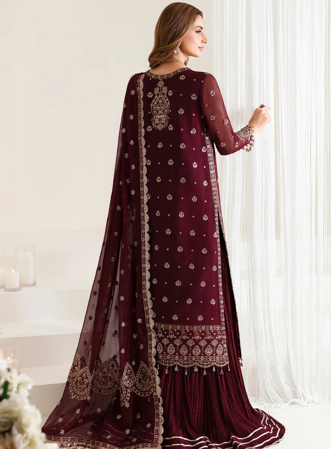 Reena By Alizeh Handcrafted Wedding Edit Chiffon 3 Piece Unstitched Suit ALZ24R AF-HM-4009 MEADOW Reena By Alizeh Handcrafted Wedding Edit Chiffon 3 Piece Unstitched Suit ALZ24R AF-HM-4009 MEADOW