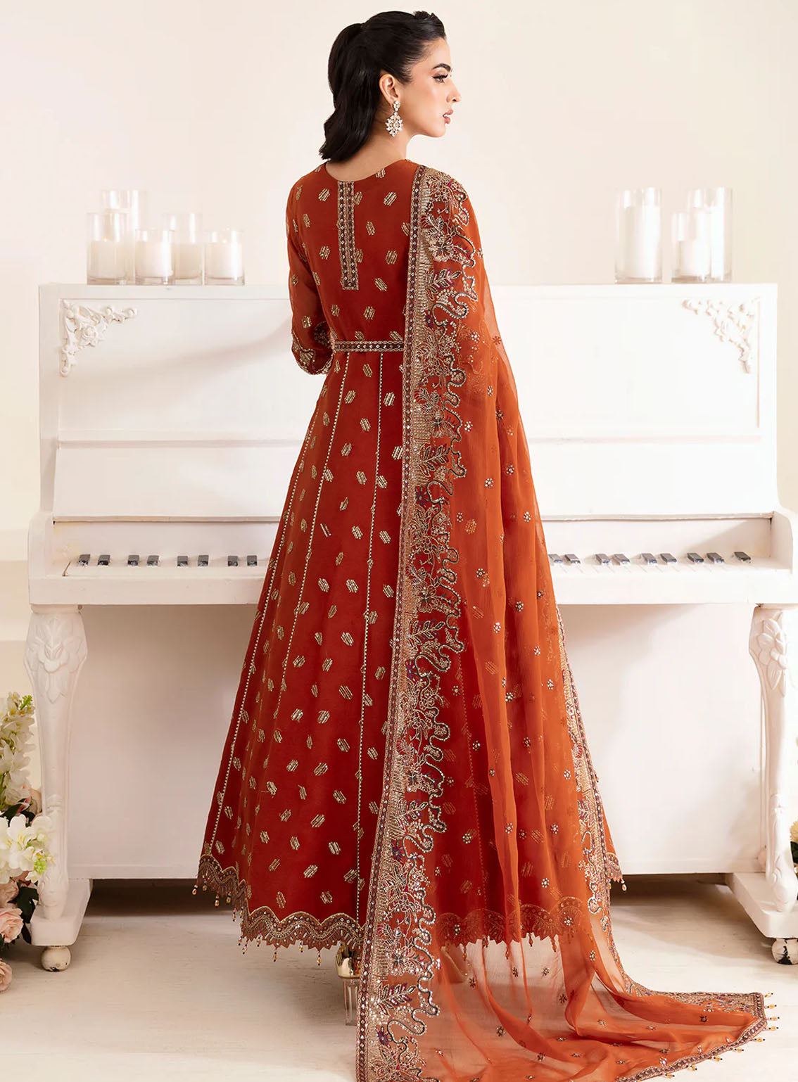 Reena By Alizeh Handcrafted Wedding Edit Chiffon 3 Piece Unstitched Suit ALZ24R AF-HM-4014 RUSTIC Reena By Alizeh Handcrafted Wedding Edit Chiffon 3 Piece Unstitched Suit ALZ24R AF-HM-4014 RUSTIC
