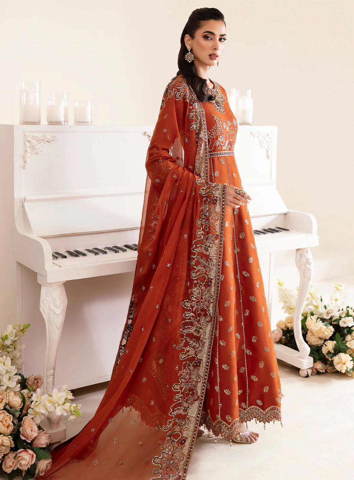 Reena By Alizeh Handcrafted Wedding Edit Chiffon 3 Piece Unstitched Suit ALZ24R AF-HM-4014 RUSTIC Reena By Alizeh Handcrafted Wedding Edit Chiffon 3 Piece Unstitched Suit ALZ24R AF-HM-4014 RUSTIC