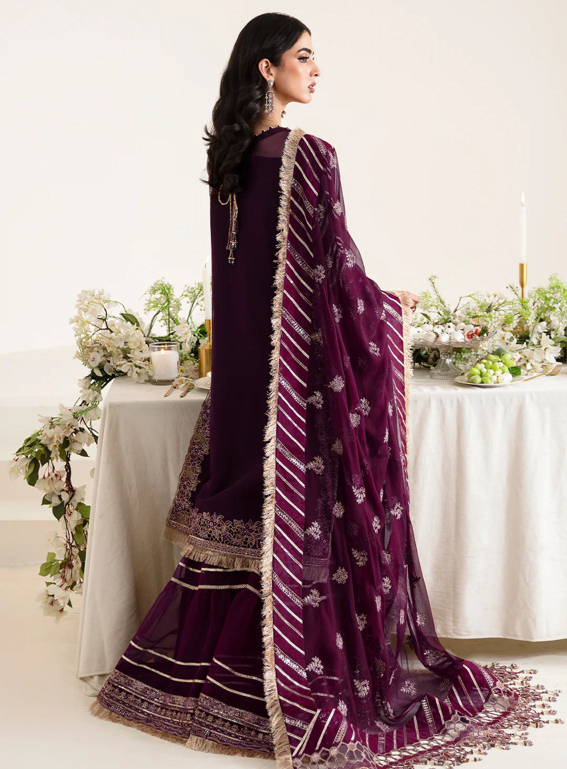 Reena By Alizeh Handcrafted Wedding Edit Chiffon 3 Piece Unstitched Suit ALZ24R AF-HM-4019 LAUREL Reena By Alizeh Handcrafted Wedding Edit Chiffon 3 Piece Unstitched Suit ALZ24R AF-HM-4019 LAUREL