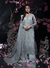 Reve By Florent Embroidered Net 3 Piece Unstitched Suit FL24R D-03 MINT MIST