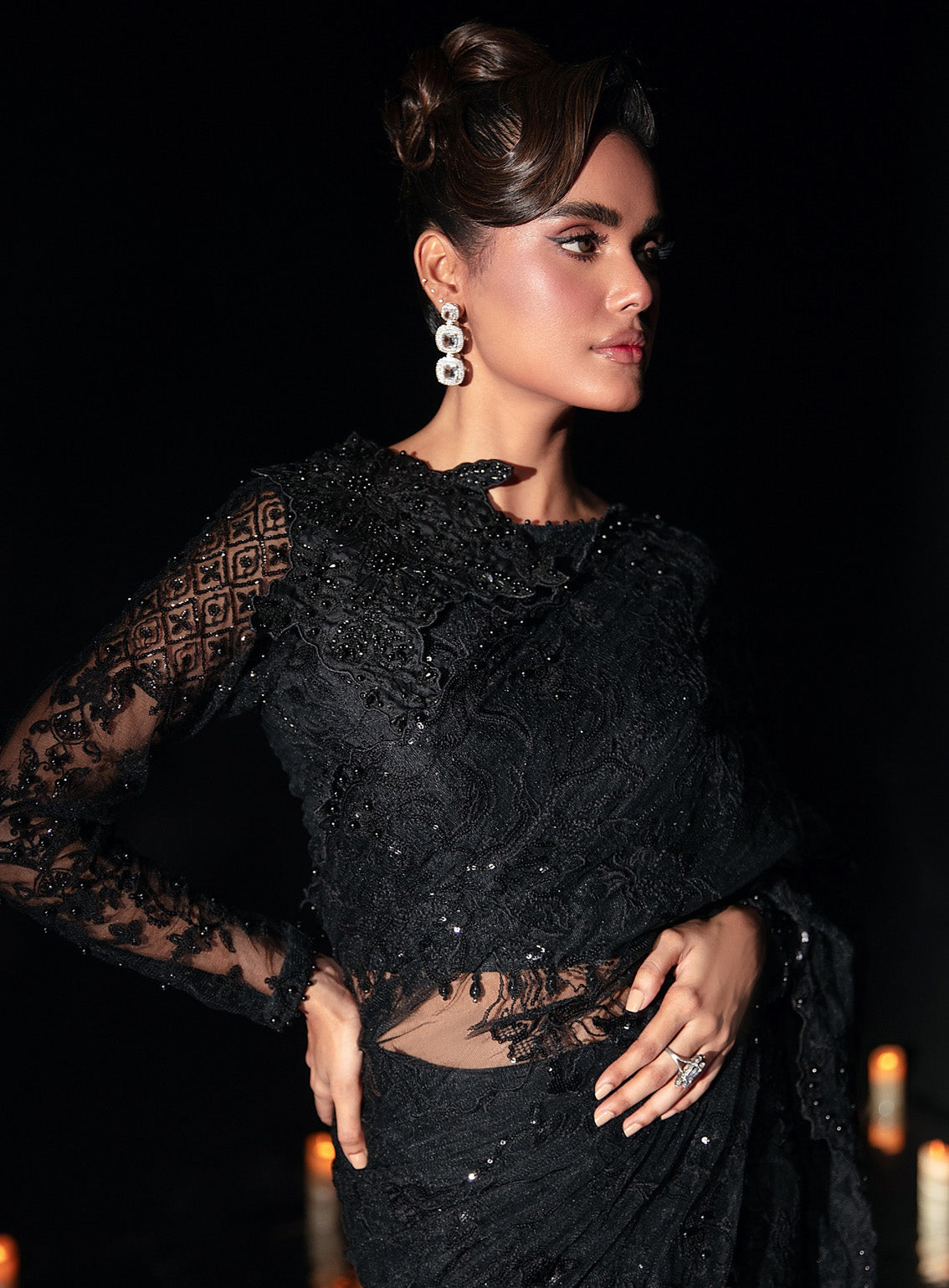 Reve By Florent Embroidered Net 3 Piece Unstitched Suit FL24R D-08 BLACKSWAN Reve By Florent Embroidered Net 3 Piece Unstitched Suit FL24R D-08 BLACKSWAN