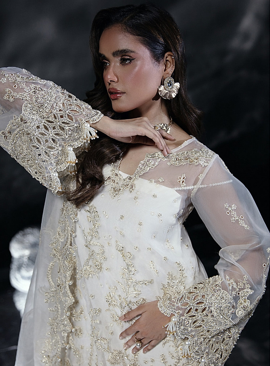 Reve By Florent Embroidered Organza 3 Piece Unstitched Suit FL24R D-05 CELESTIA Reve By Florent Embroidered Organza 3 Piece Unstitched Suit FL24R D-05 CELESTIA