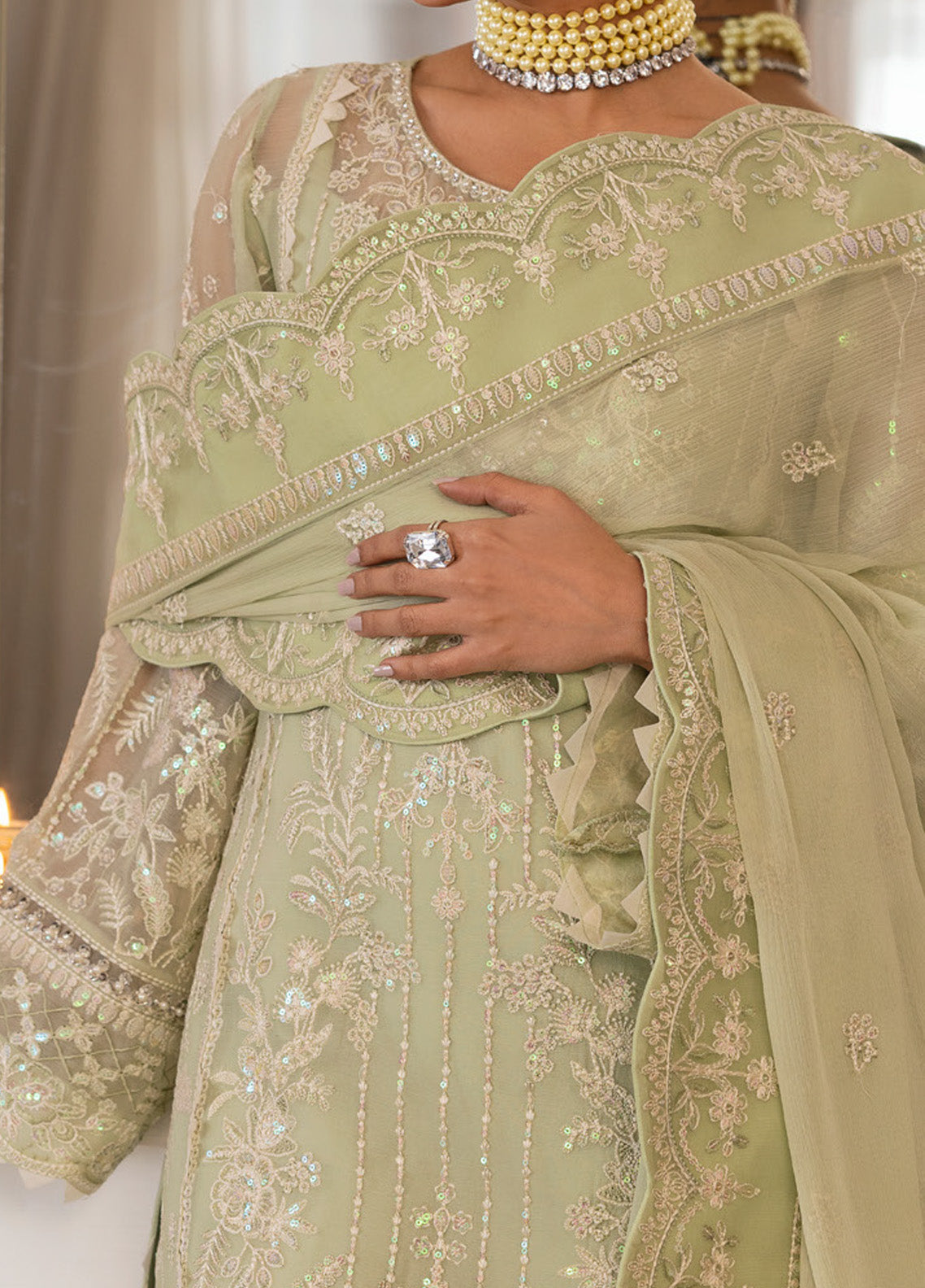 Reverie By Gulaal Embroidered Chiffon 3 Piece Unstitched Suit GL25R D-02 VIRIDA Reverie By Gulaal Embroidered Chiffon 3 Piece Unstitched Suit GL25R D-02 VIRIDA