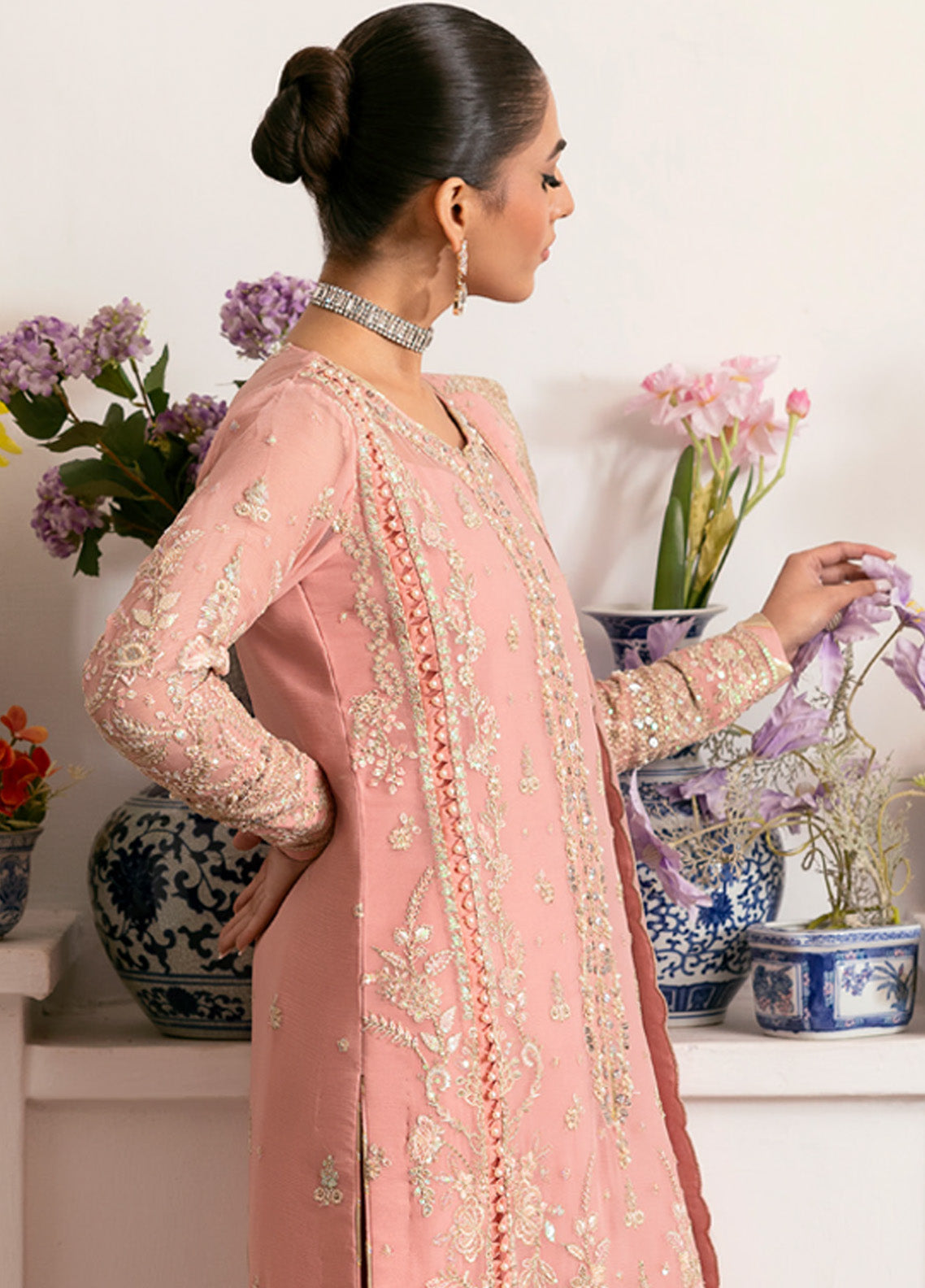Reverie By Gulaal Embroidered Chiffon 3 Piece Unstitched Suit GL25R D-06 CORALYN Reverie By Gulaal Embroidered Chiffon 3 Piece Unstitched Suit GL25R D-06 CORALYN