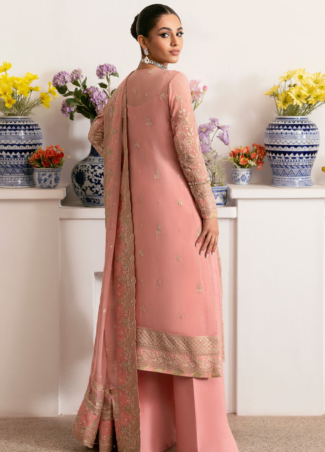 Reverie By Gulaal Embroidered Chiffon 3 Piece Unstitched Suit GL25R D-06 CORALYN Reverie By Gulaal Embroidered Chiffon 3 Piece Unstitched Suit GL25R D-06 CORALYN