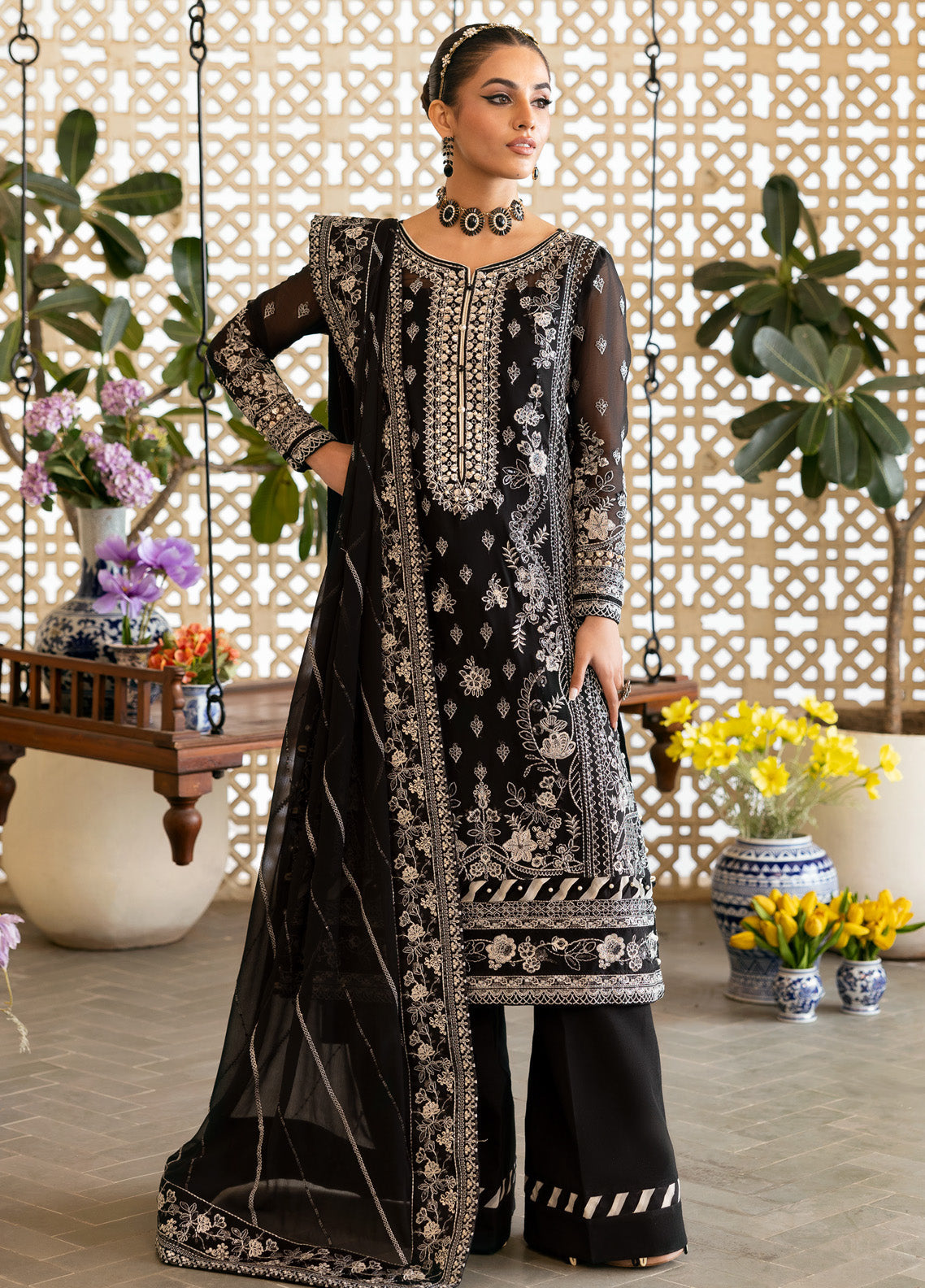 Reverie By Gulaal Embroidered Chiffon 3 Piece Unstitched Suit GL25R D-07 NYRA Reverie By Gulaal Embroidered Chiffon 3 Piece Unstitched Suit GL25R D-07 NYRA