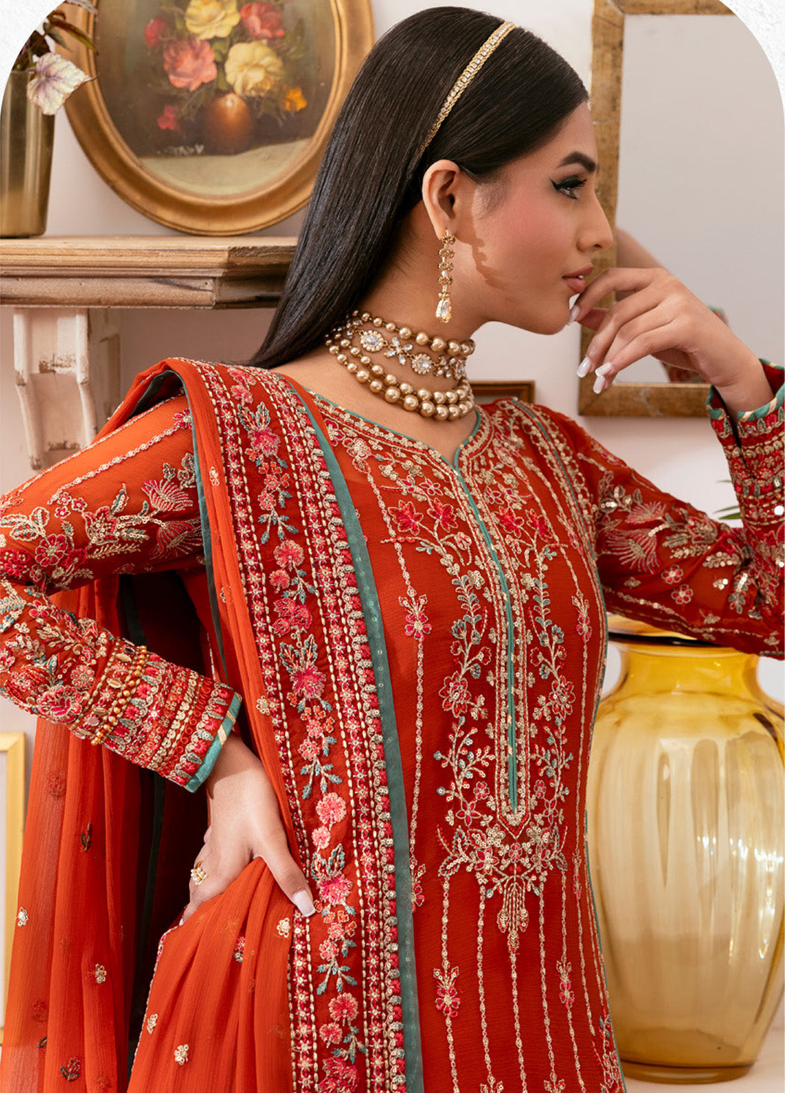 Reverie By Gulaal Embroidered Chiffon 3 Piece Unstitched Suit GL25R D-10 ZARNA Reverie By Gulaal Embroidered Chiffon 3 Piece Unstitched Suit GL25R D-10 ZARNA