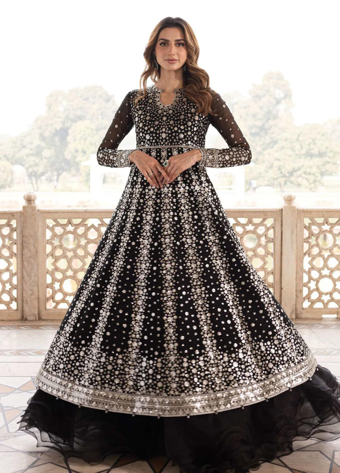 Ritzier By Farasha Embroidered Net 3 Piece Unstitched Suit FSH24R D-01 MIDNIGHT ORCHID Ritzier By Farasha Embroidered Net 3 Piece Unstitched Suit FSH24R D-01 MIDNIGHT ORCHID