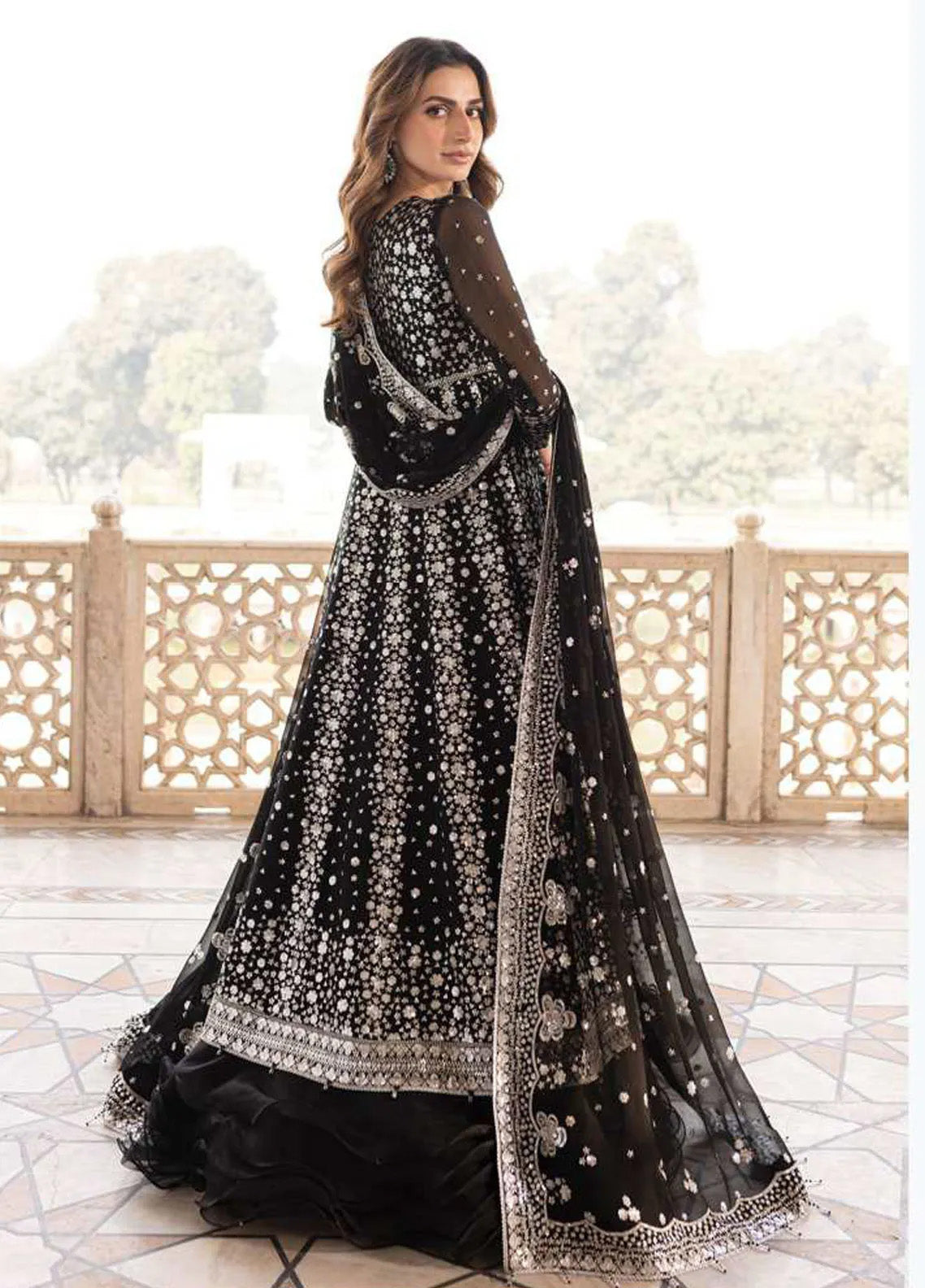 Ritzier By Farasha Embroidered Net 3 Piece Unstitched Suit FSH24R D-01 MIDNIGHT ORCHID Ritzier By Farasha Embroidered Net 3 Piece Unstitched Suit FSH24R D-01 MIDNIGHT ORCHID