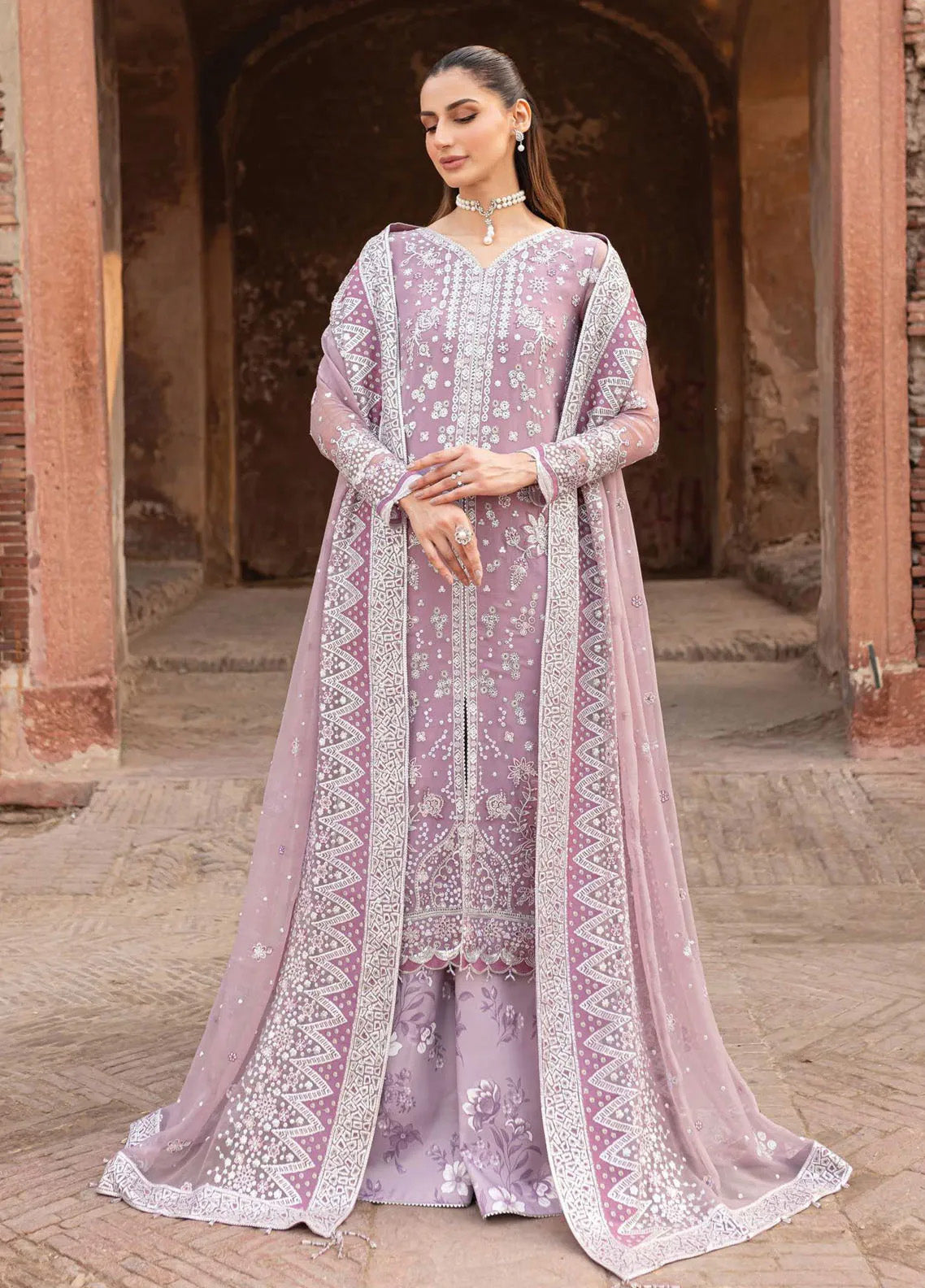 Ritzier By Farasha Embroidered Net 3 Piece Unstitched Suit FSH24R D-03 PASTEL MIST Ritzier By Farasha Embroidered Net 3 Piece Unstitched Suit FSH24R D-03 PASTEL MIST