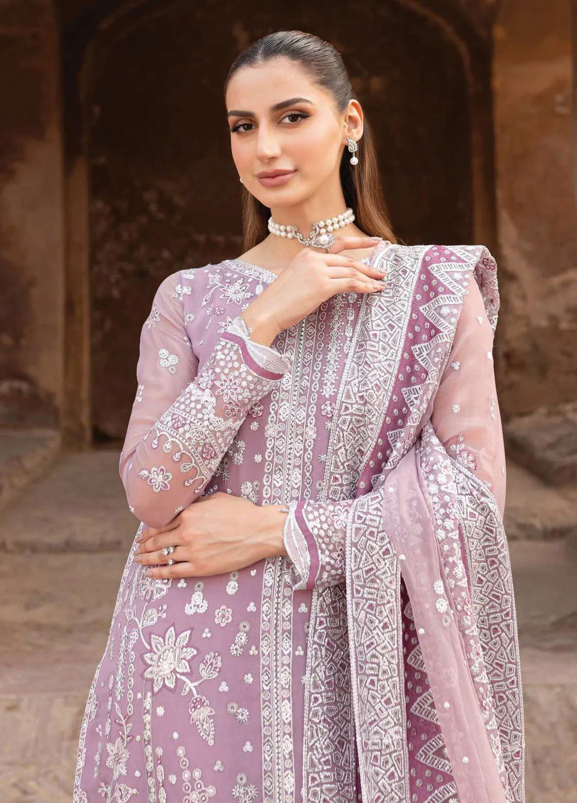Ritzier By Farasha Embroidered Net 3 Piece Unstitched Suit FSH24R D-03 PASTEL MIST Ritzier By Farasha Embroidered Net 3 Piece Unstitched Suit FSH24R D-03 PASTEL MIST