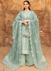 Ritzier By Farasha Embroidered Net 3 Piece Unstitched Suit FSH24R D-04 OCEAN LIGHT