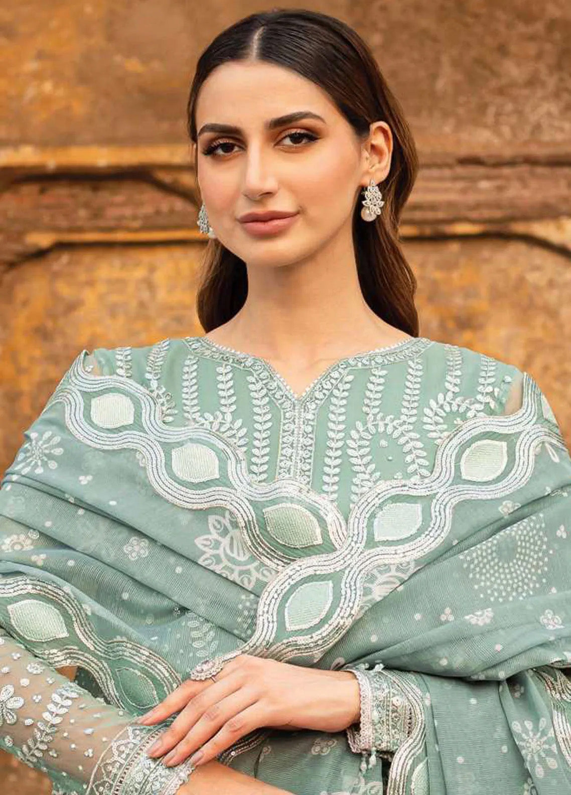 Ritzier By Farasha Embroidered Net 3 Piece Unstitched Suit FSH24R D-04 OCEAN LIGHT Ritzier By Farasha Embroidered Net 3 Piece Unstitched Suit FSH24R D-04 OCEAN LIGHT