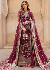 Ritzier By Farasha Embroidered Net 3 Piece Unstitched Suit FSH24R D-05 SCARLET CHARM