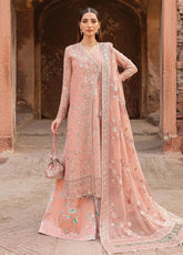 Ritzier By Farasha Embroidered Net 3 Piece Unstitched Suit FSH24R D-06 PEACH BELL