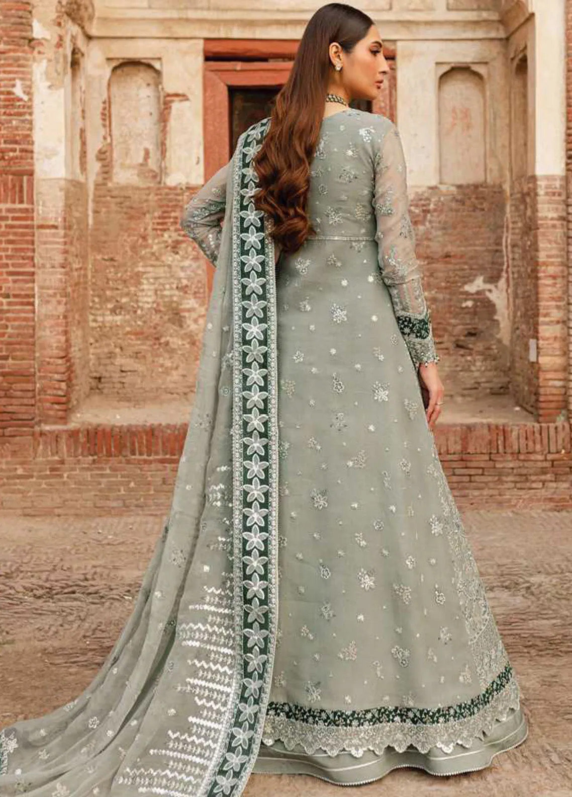 Ritzier By Farasha Embroidered Net 3 Piece Unstitched Suit FSH24R D-07 GREY VEIL Ritzier By Farasha Embroidered Net 3 Piece Unstitched Suit FSH24R D-07 GREY VEIL