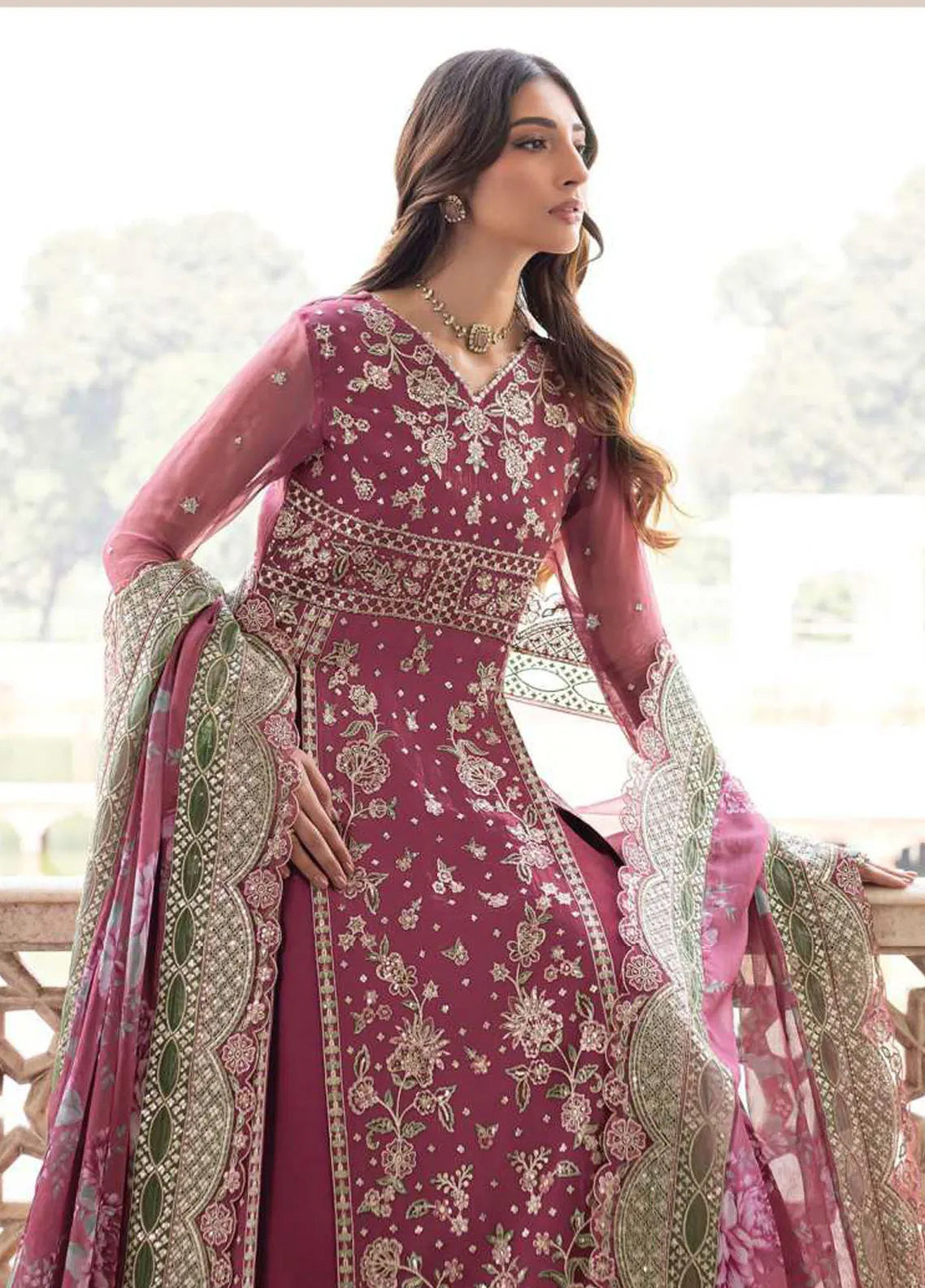 Ritzier By Farasha Embroidered Net 3 Piece Unstitched Suit FSH24R D-08 REGAL ROSE Ritzier By Farasha Embroidered Net 3 Piece Unstitched Suit FSH24R D-08 REGAL ROSE