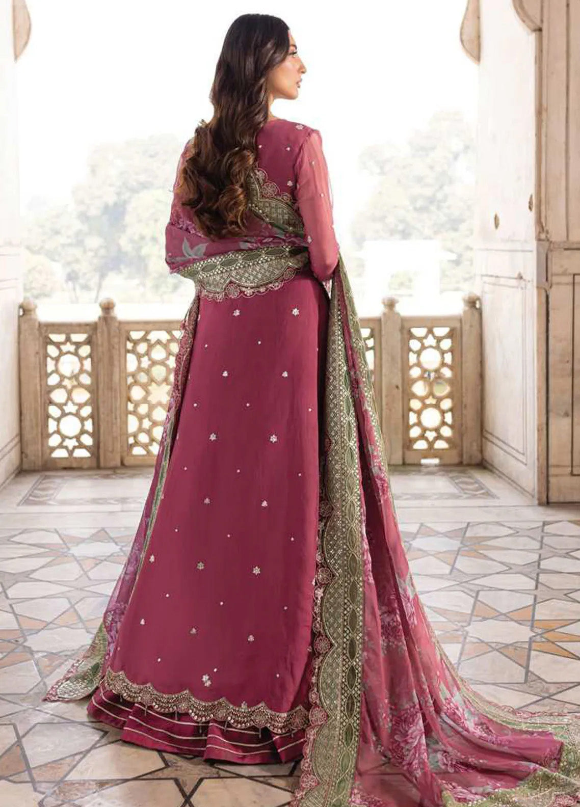 Ritzier By Farasha Embroidered Net 3 Piece Unstitched Suit FSH24R D-08 REGAL ROSE Ritzier By Farasha Embroidered Net 3 Piece Unstitched Suit FSH24R D-08 REGAL ROSE