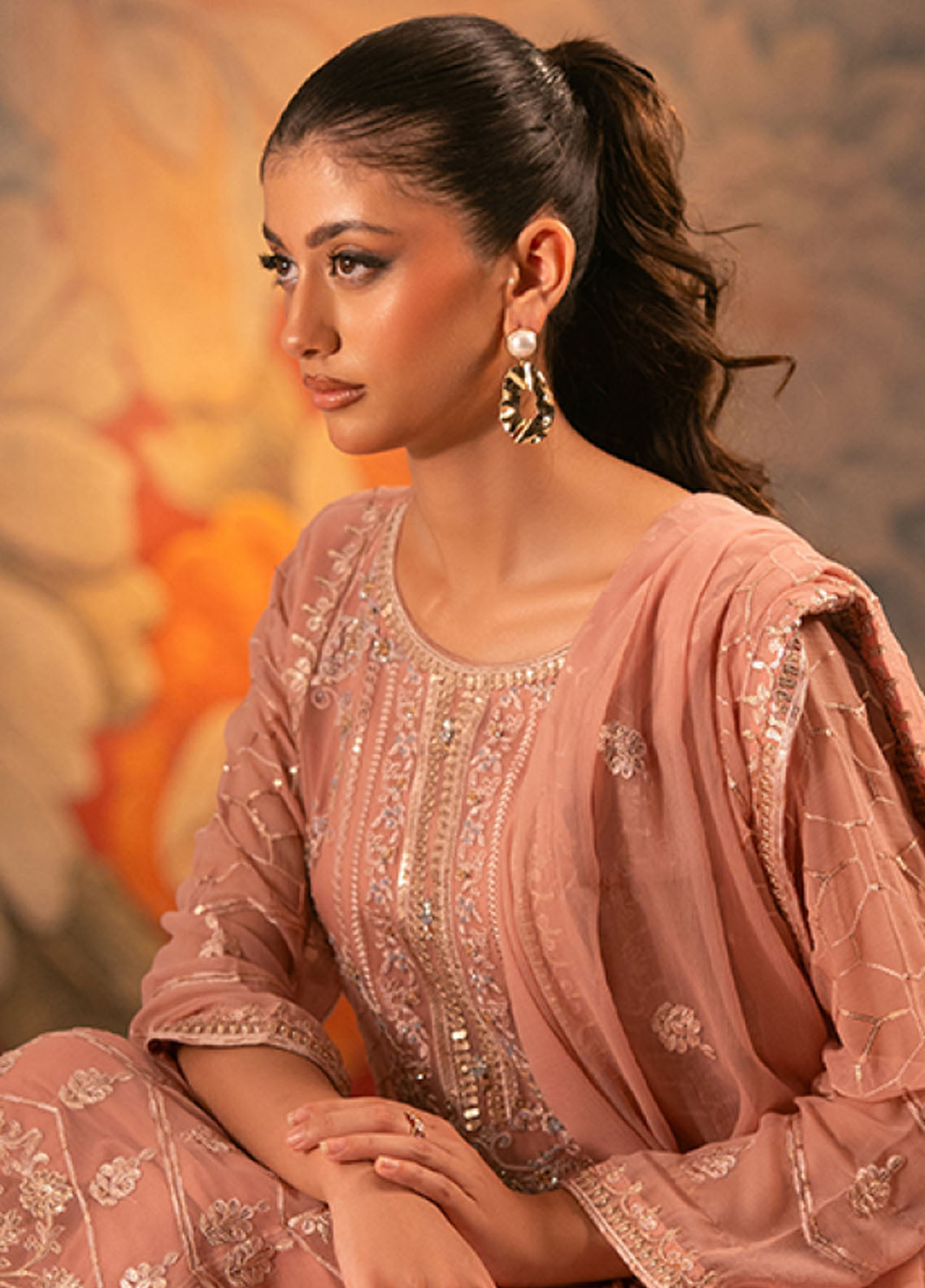 Rivaj By Shamooz Embroidered Chiffon 3 Piece Unstitched Suit SZ25R D-132 Rivaj By Shamooz Embroidered Chiffon 3 Piece Unstitched Suit SZ25R D-132