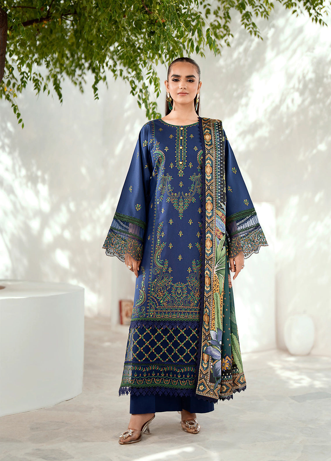 Riwaayat By Bin Ilyas Embroidered Lawn 3 Piece Unstitched Suit BI24R 302 A Riwaayat By Bin Ilyas Embroidered Lawn 3 Piece Unstitched Suit BI24R 302 A