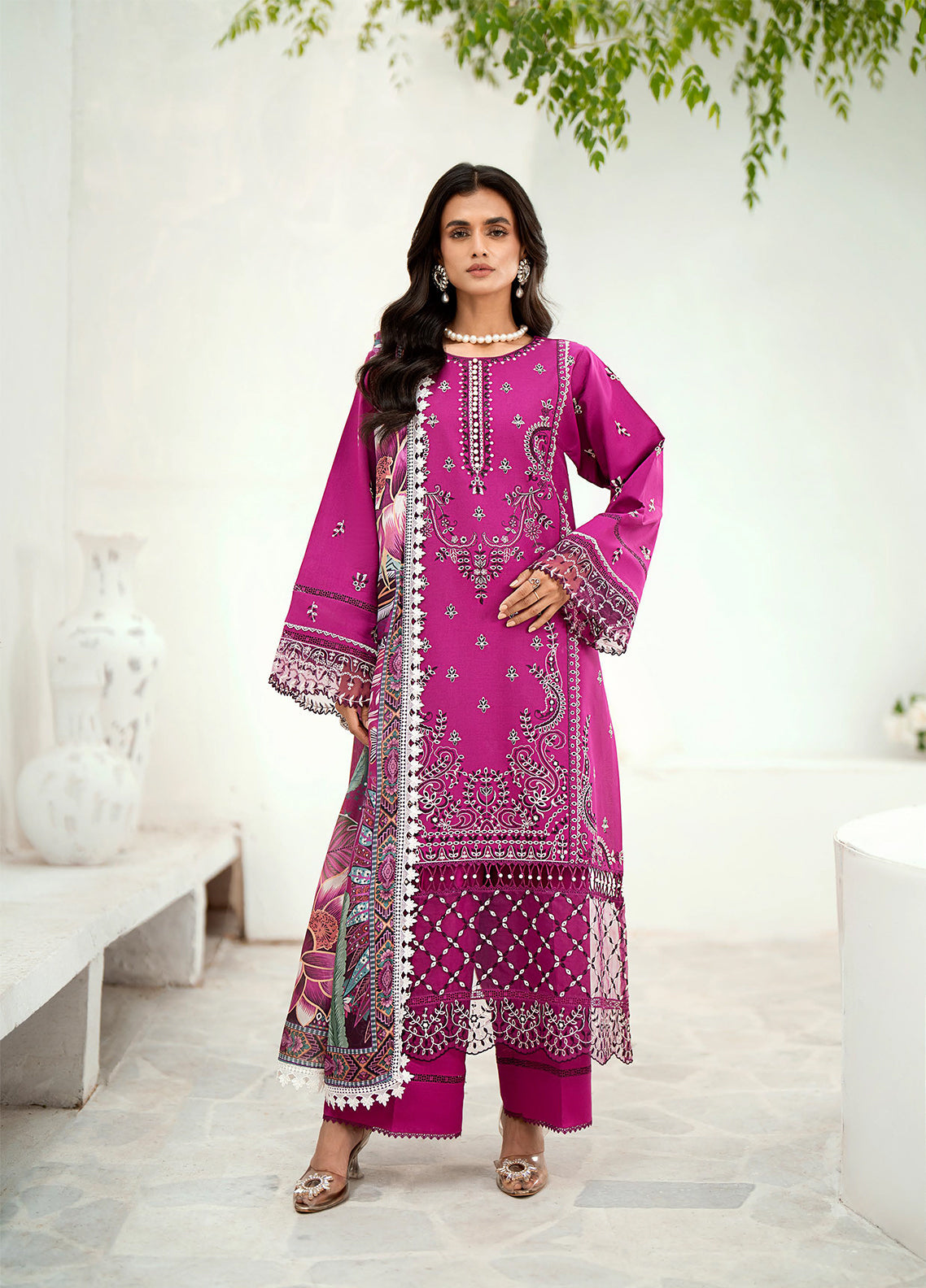 Riwaayat By Bin Ilyas Embroidered Lawn 3 Piece Unstitched Suit BI24R 302 B Riwaayat By Bin Ilyas Embroidered Lawn 3 Piece Unstitched Suit BI24R 302 B