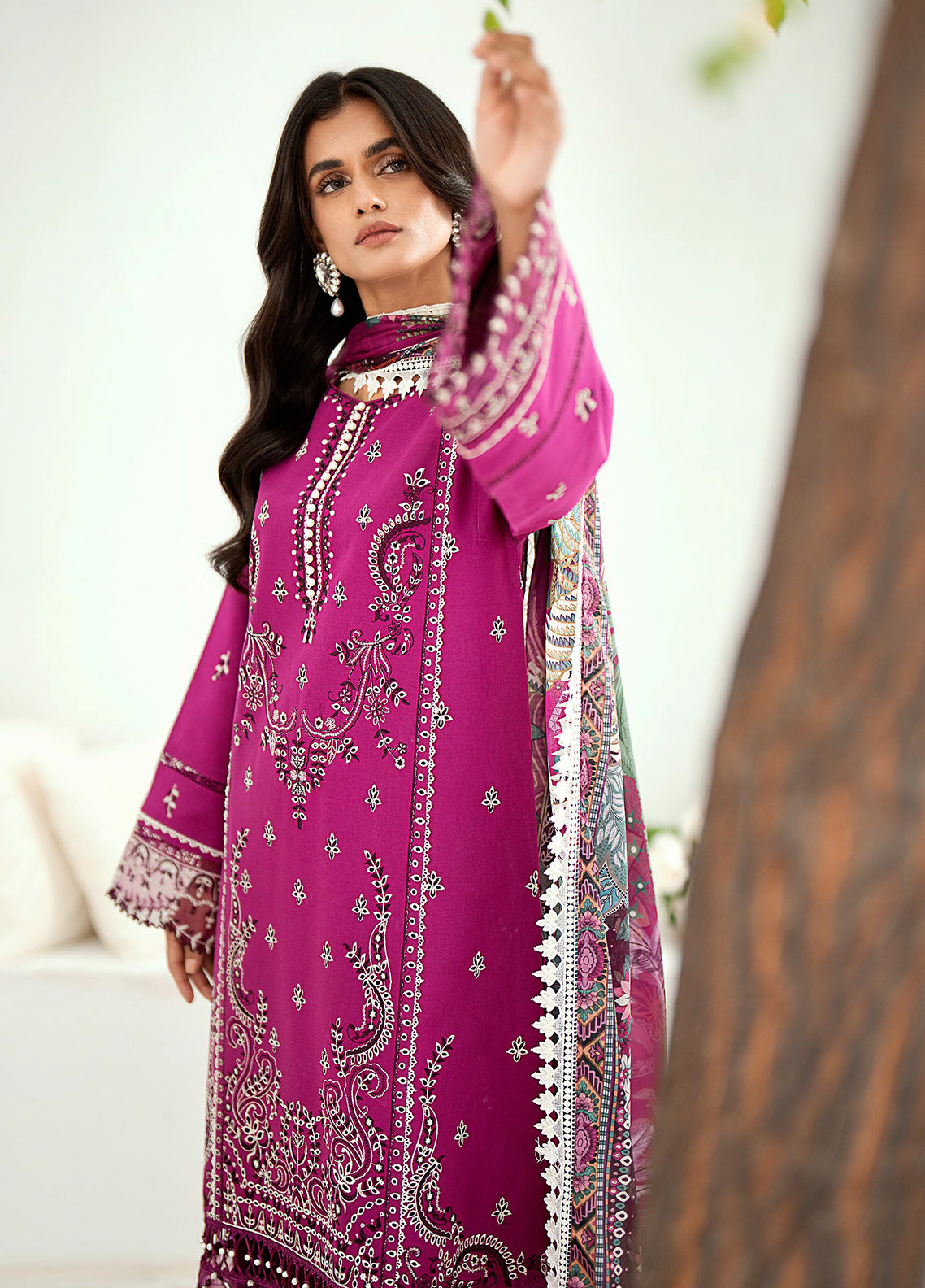 Riwaayat By Bin Ilyas Embroidered Lawn 3 Piece Unstitched Suit BI24R 302 B Riwaayat By Bin Ilyas Embroidered Lawn 3 Piece Unstitched Suit BI24R 302 B