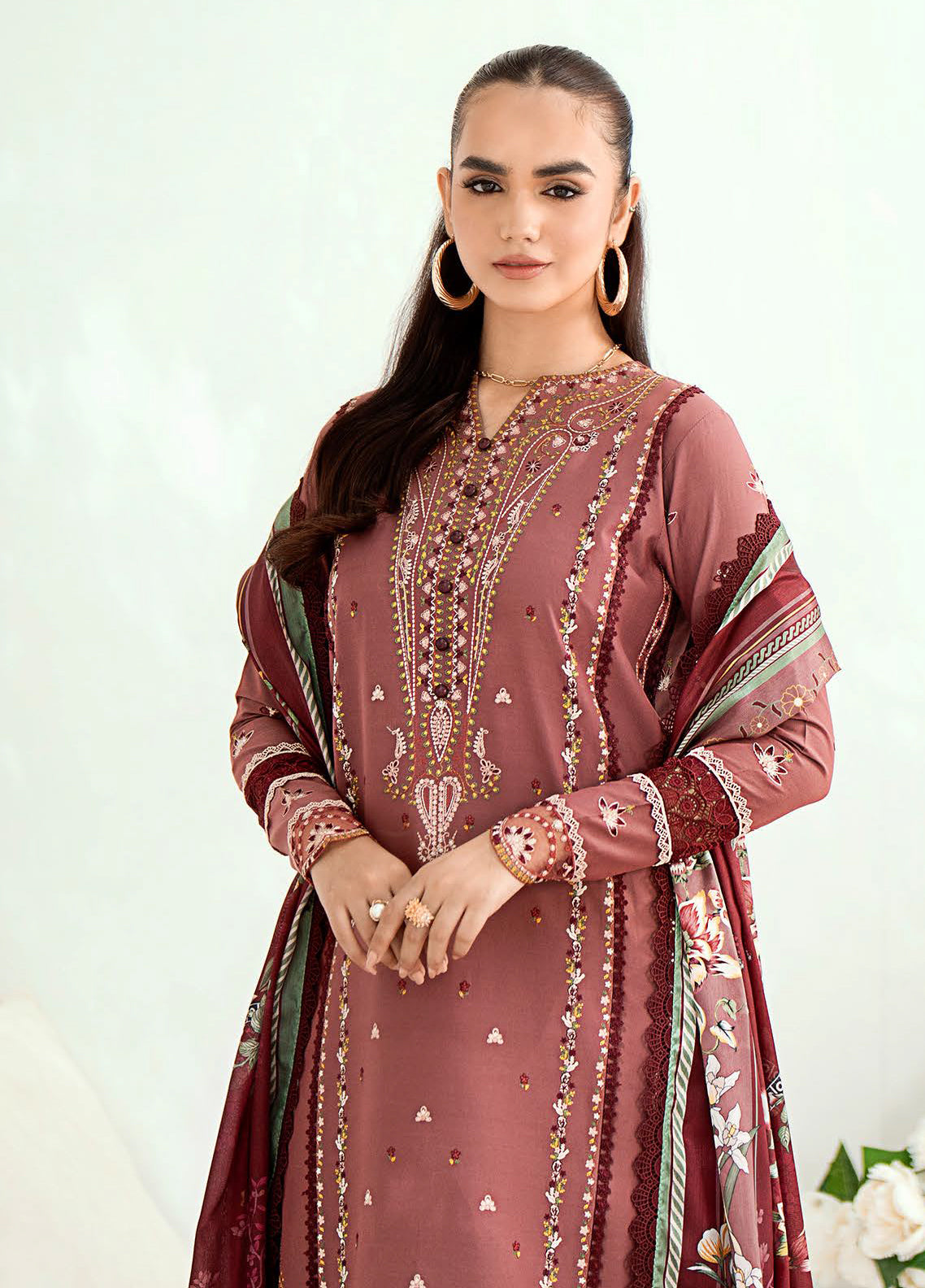 Riwaayat By Bin Ilyas Embroidered Lawn 3 Piece Unstitched Suit BI24R 305 A Riwaayat By Bin Ilyas Embroidered Lawn 3 Piece Unstitched Suit BI24R 305 A