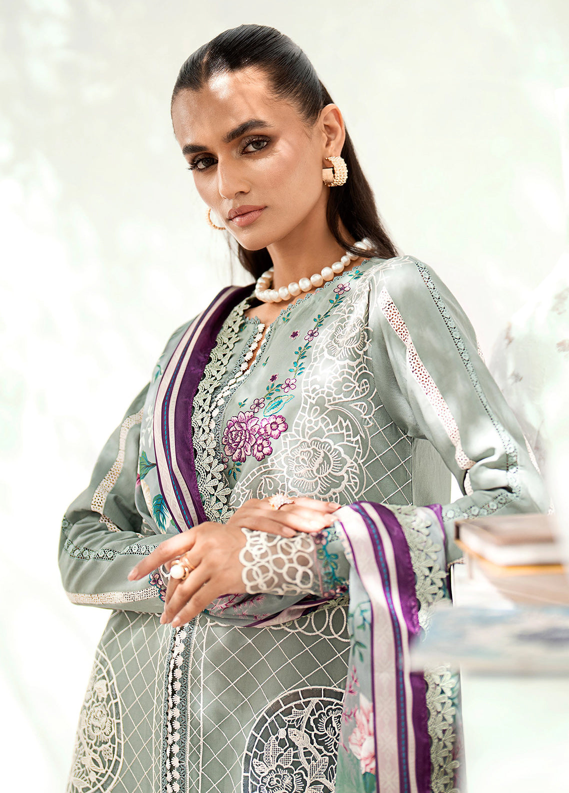 Riwaayat By Bin Ilyas Embroidered Lawn 3 Piece Unstitched Suit BI24R 307 A Riwaayat By Bin Ilyas Embroidered Lawn 3 Piece Unstitched Suit BI24R 307 A