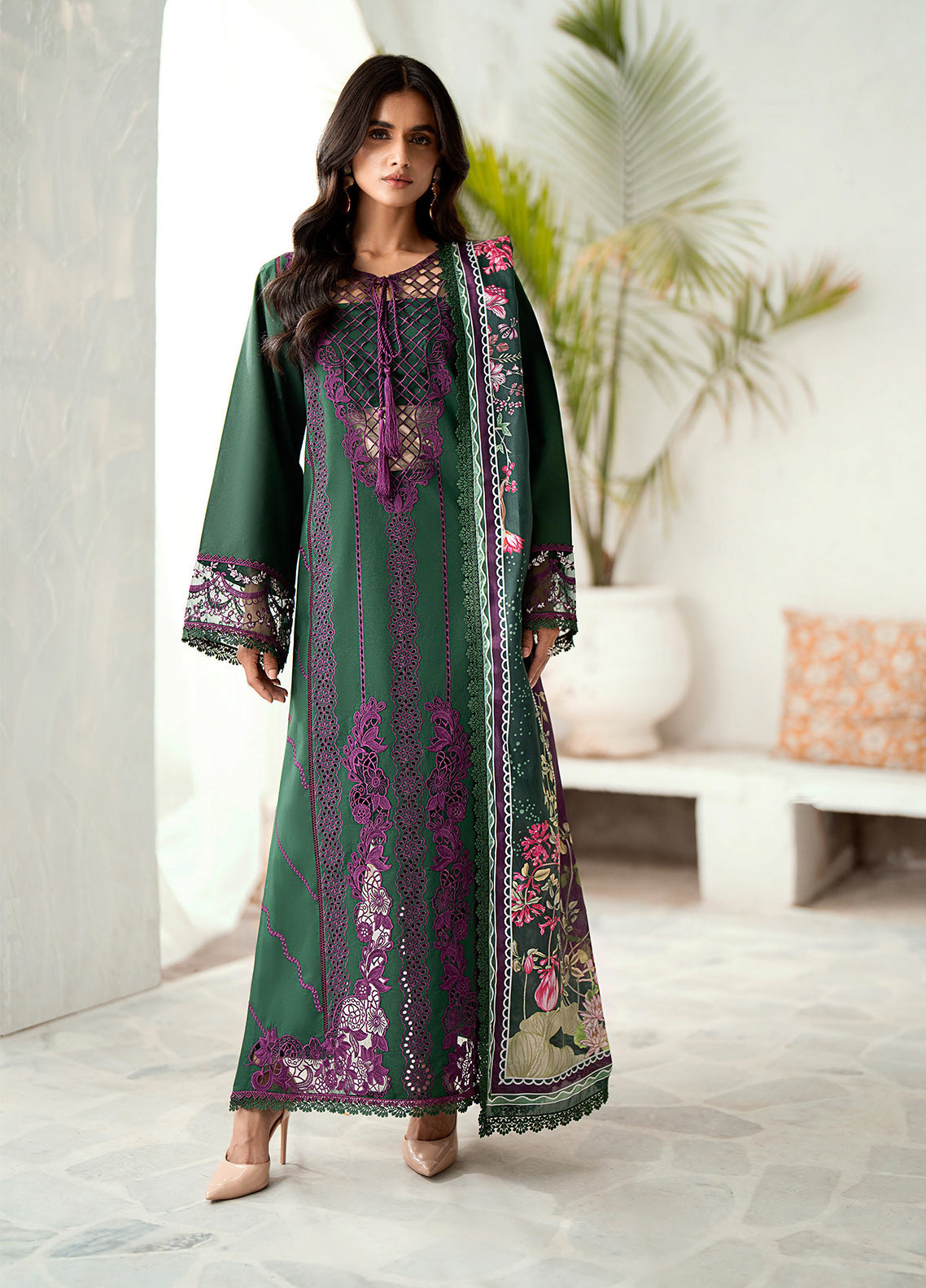 Riwaayat By Bin Ilyas Embroidered Lawn 3 Piece Unstitched Suit BI24R 308 B Riwaayat By Bin Ilyas Embroidered Lawn 3 Piece Unstitched Suit BI24R 308 B