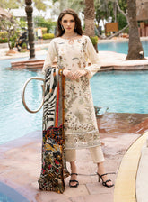 Riwayat By Ramsha Embroidered Lawn 3 Piece Unstitched Suit RM25RLEL Y-1106