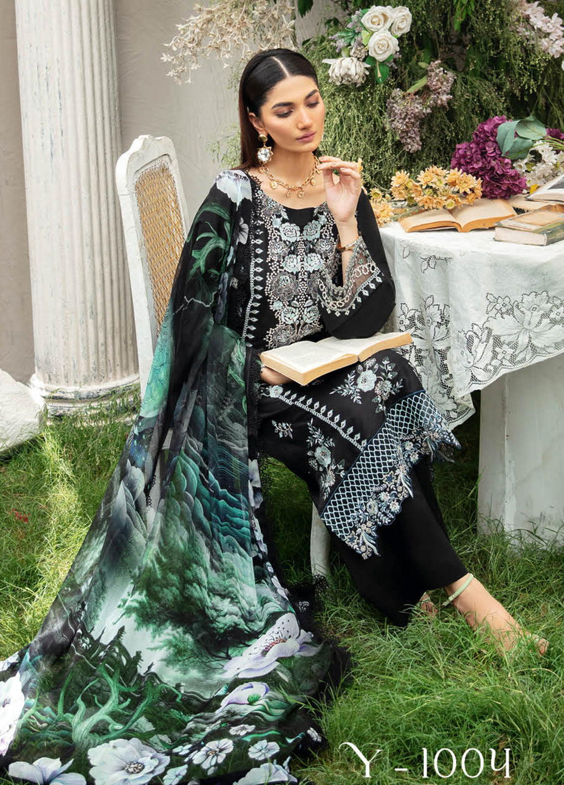 Riwayat By Ramsha Embroidered Lawn 3 Piece Unstitched Suit RM25RV10 D-Y-1004 Riwayat By Ramsha Embroidered Lawn 3 Piece Unstitched Suit RM25RV10 D-Y-1004